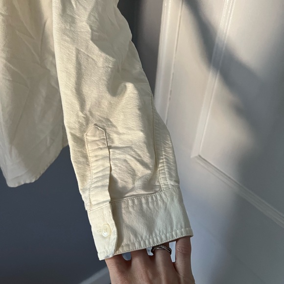 J Crew Pale Yellow Button Down Large - Picture 7 of 8